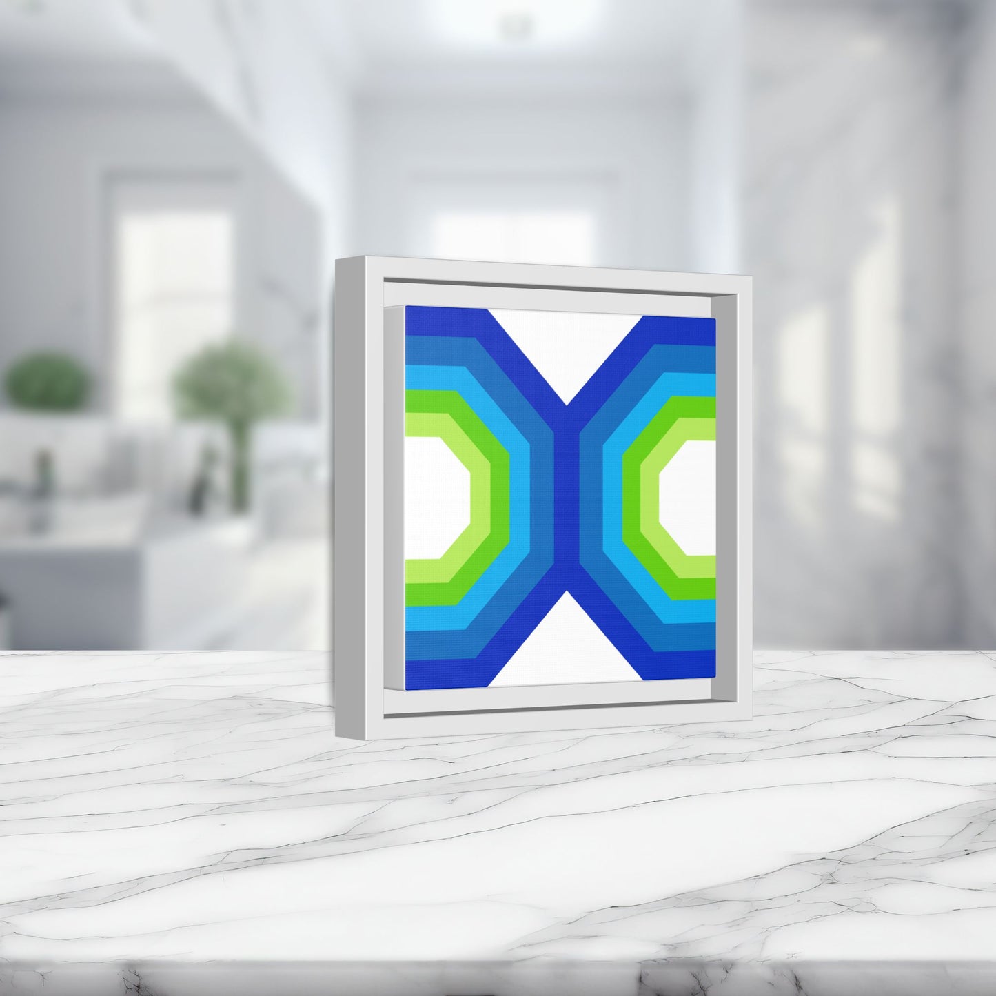 Modern Framed Geometric Canvas Art | Bold Color Meets Clean Framing