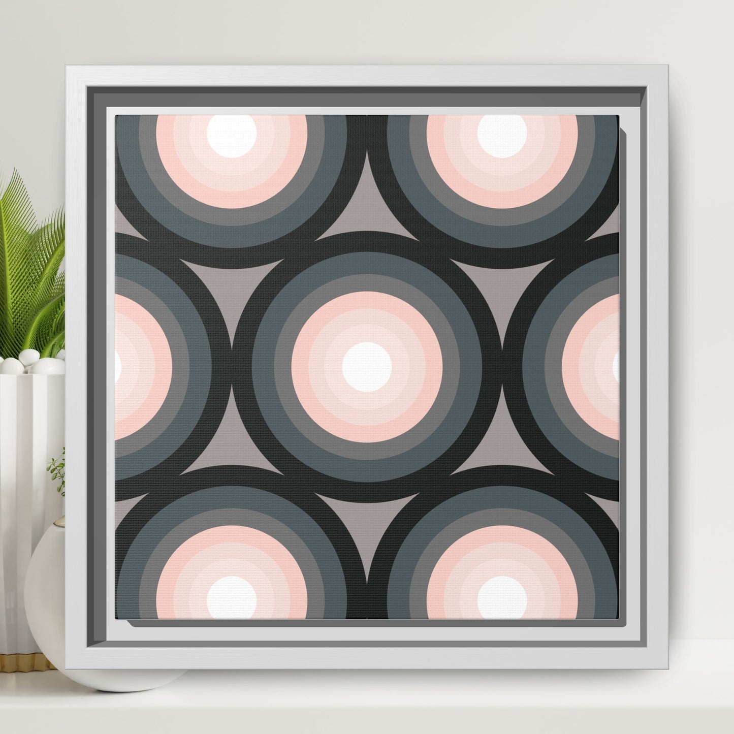 Modern Framed Geometric Canvas Art | Bold Color Meets Clean Framing