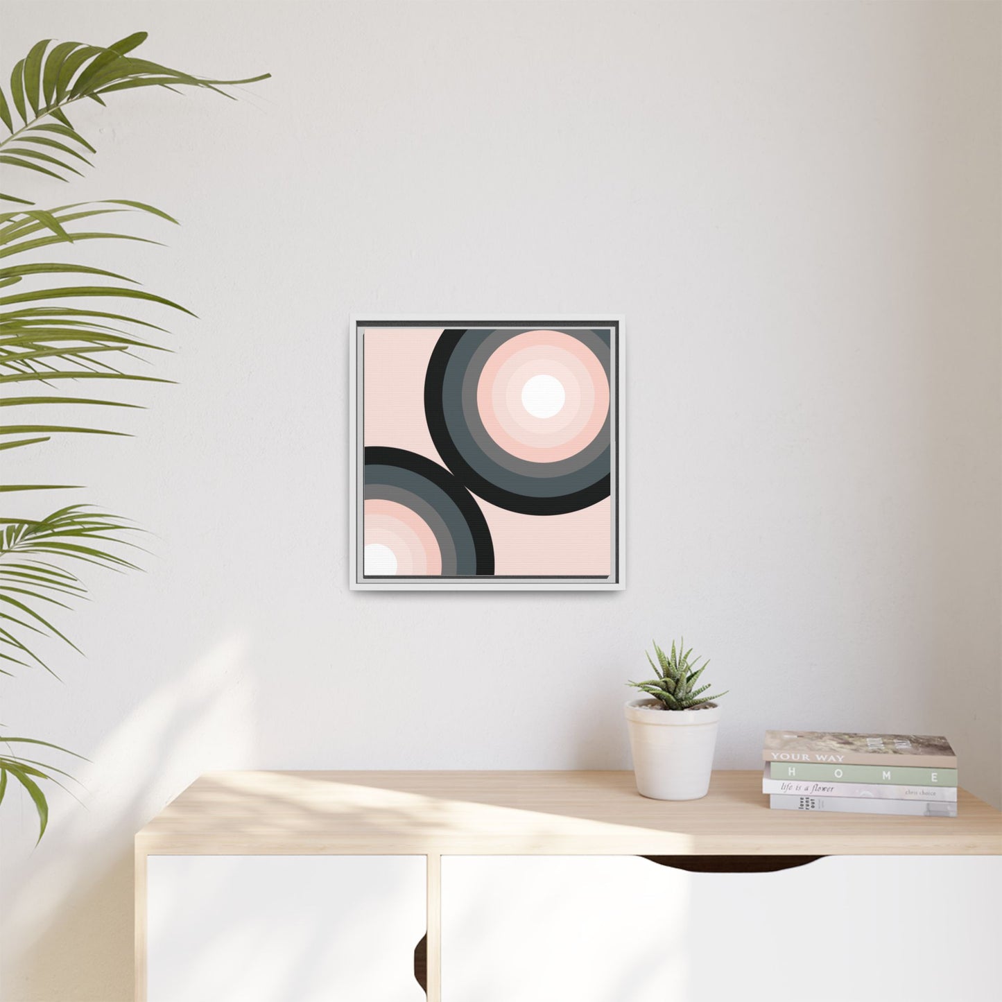 Modern Framed Geometric Canvas Art | Bold Color Meets Clean Framing