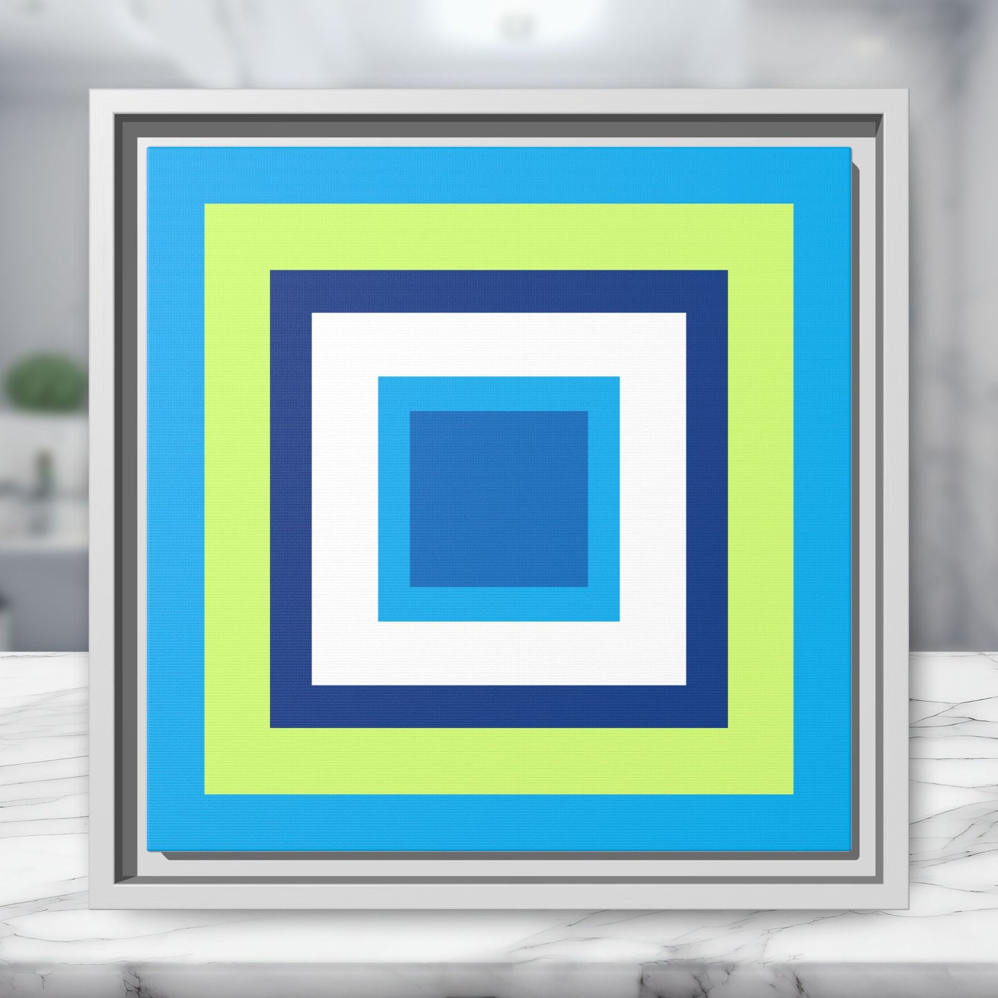 Modern Framed Geometric Canvas Art | Bold Color Meets Clean Framing