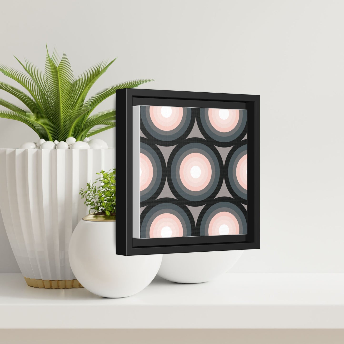 Modern Framed Geometric Canvas Art | Bold Color Meets Clean Framing