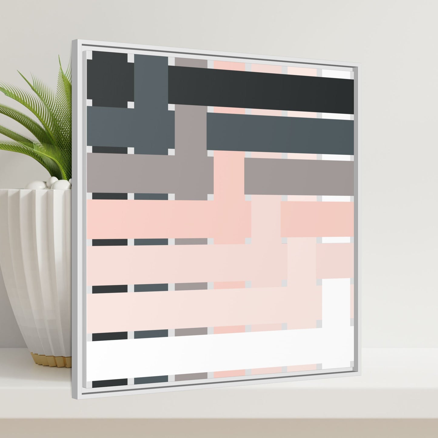 Modern Framed Geometric Canvas Art | Bold Color Meets Clean Framing