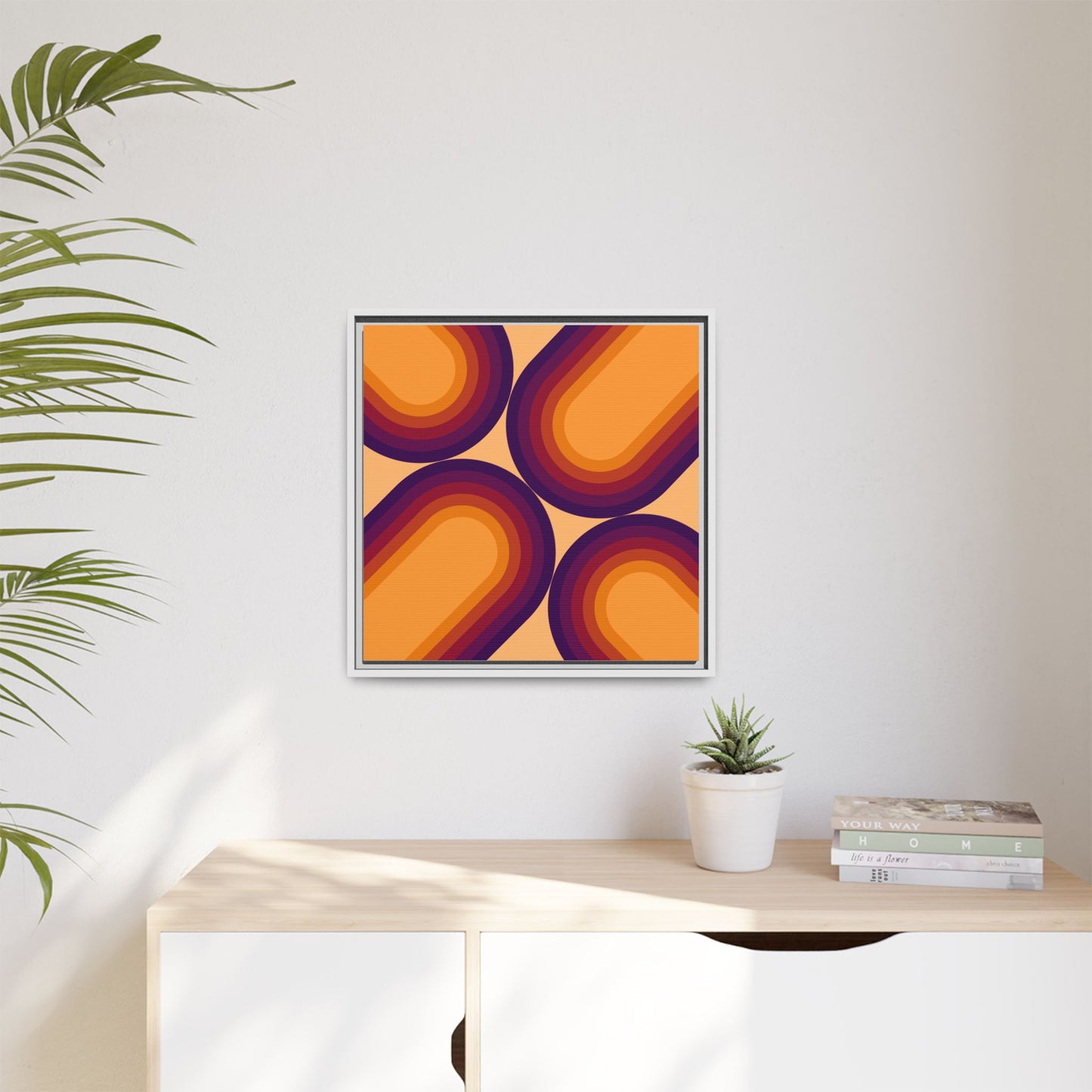 Modern Framed Geometric Canvas Art | Bold Color Meets Clean Framing