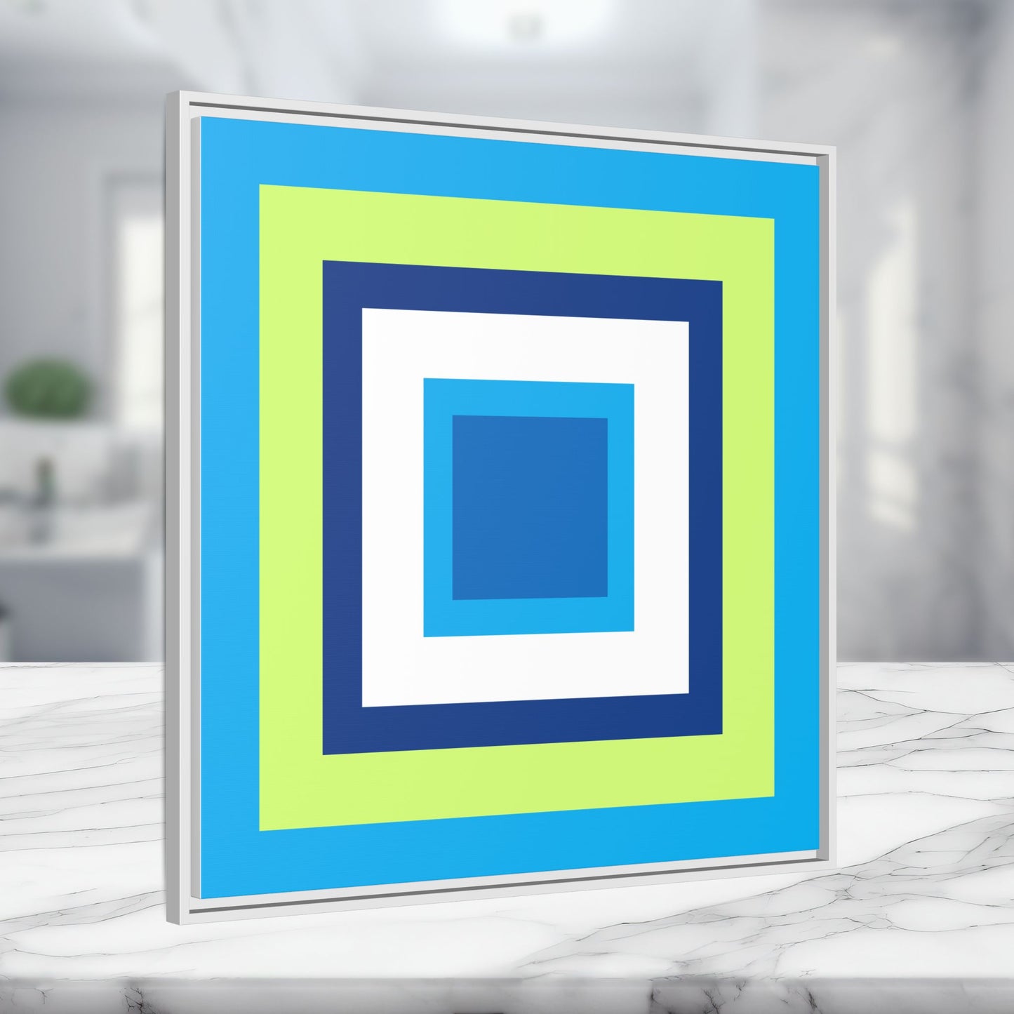 Modern Framed Geometric Canvas Art | Bold Color Meets Clean Framing
