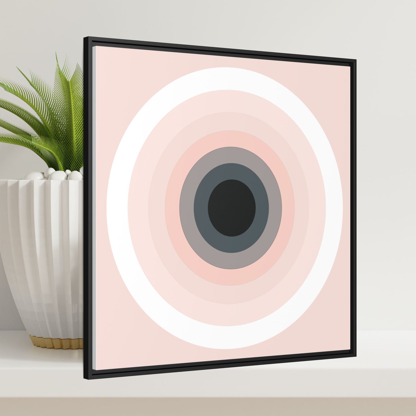 Modern Framed Geometric Canvas Art | Bold Color Meets Clean Framing