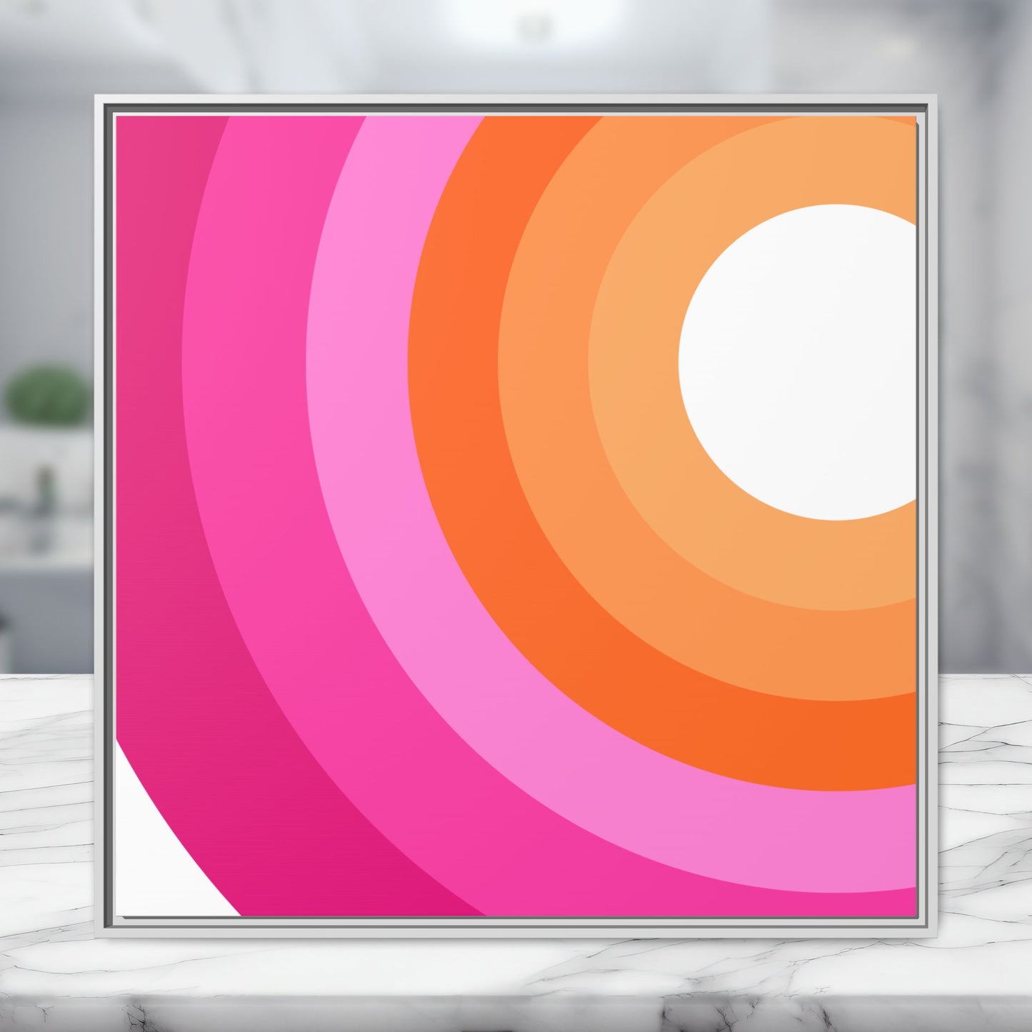 Modern Framed Geometric Canvas Art | Bold Color Meets Clean Framing