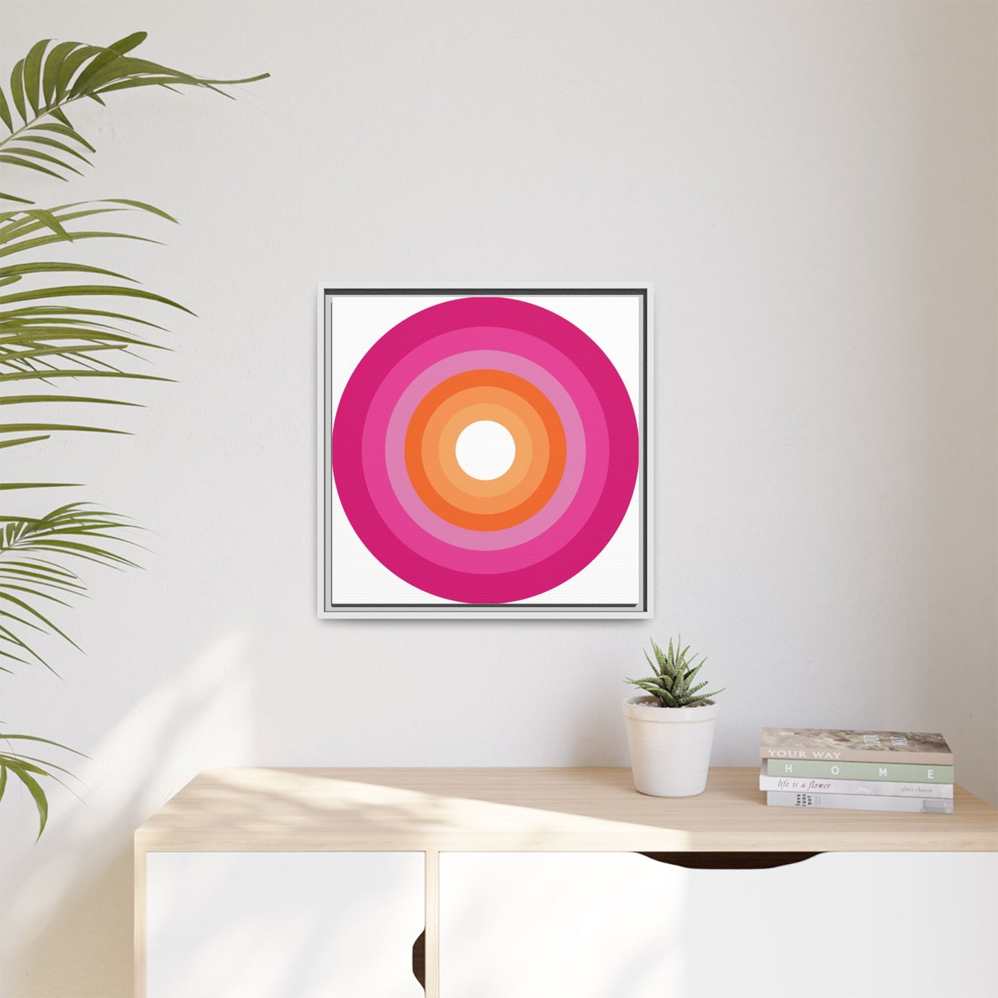 Modern Framed Geometric Canvas Art | Bold Color Meets Clean Framing