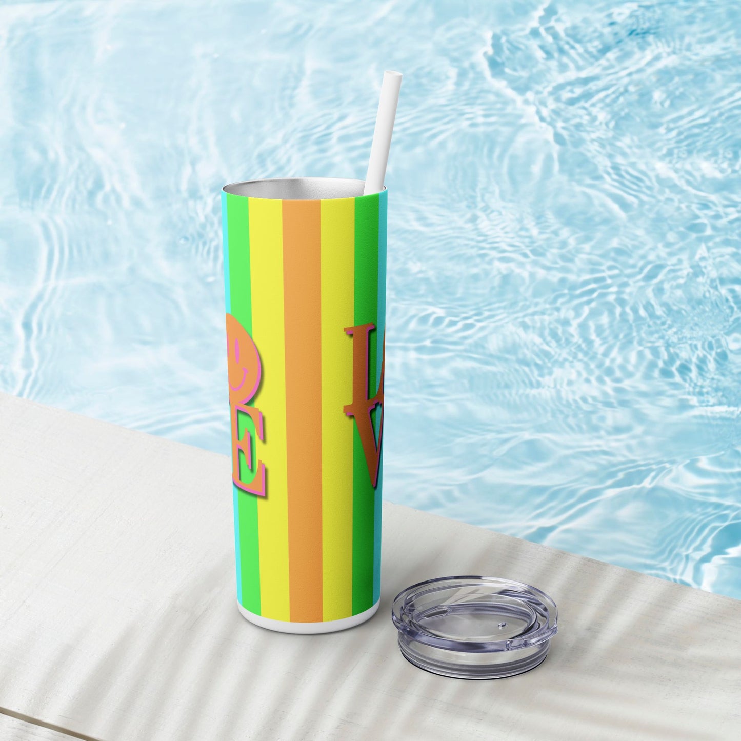 Vibrant. Versatile. Totally Sippable. – 20 oz Skinny Travel Tumbler with Straw