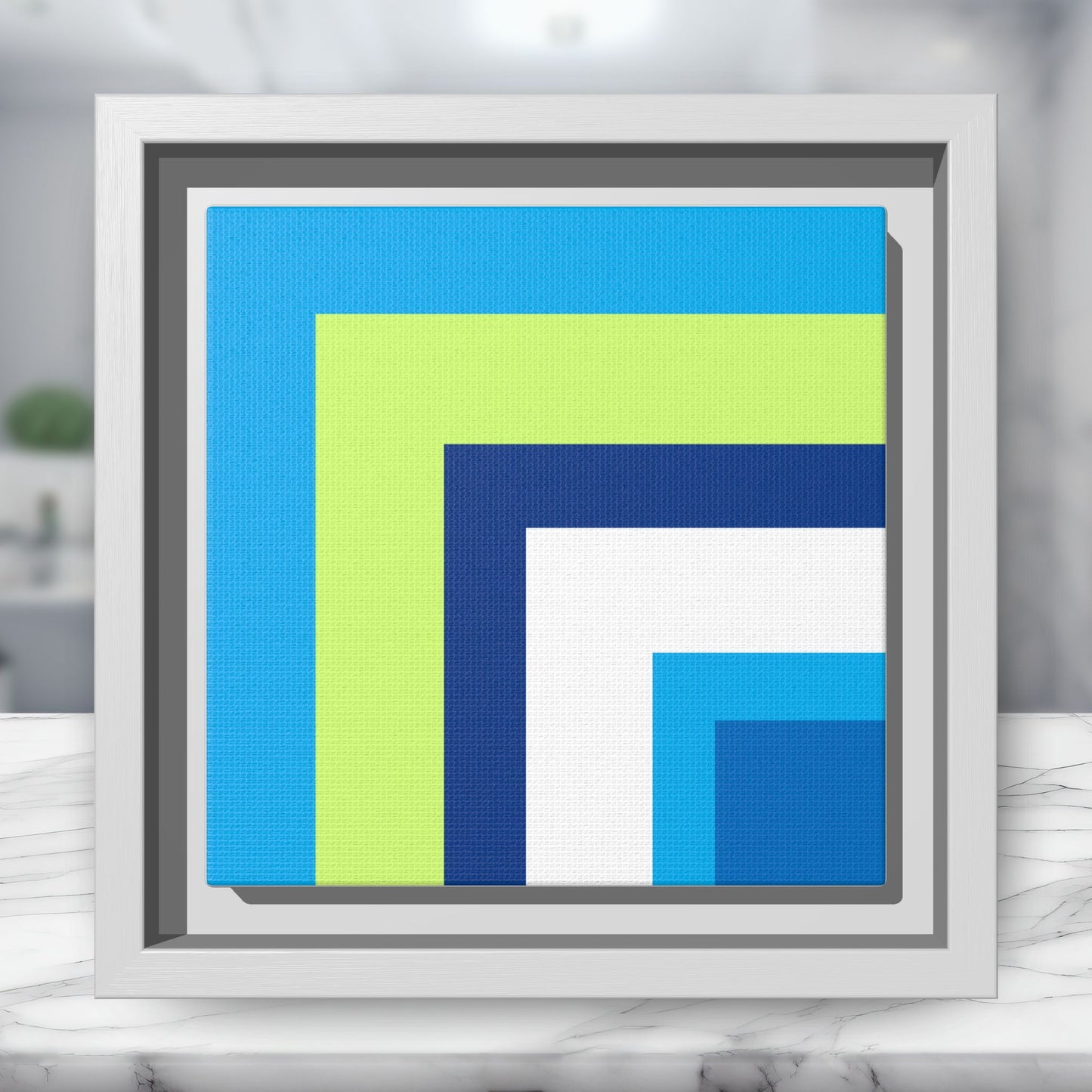 Modern Framed Geometric Canvas Art | Bold Color Meets Clean Framing