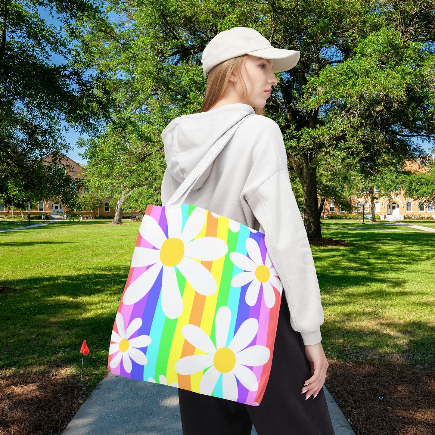 Flower Power Daisy Tote Bag – 3 sizes | Colorful, Cheerful, and Ready to Go