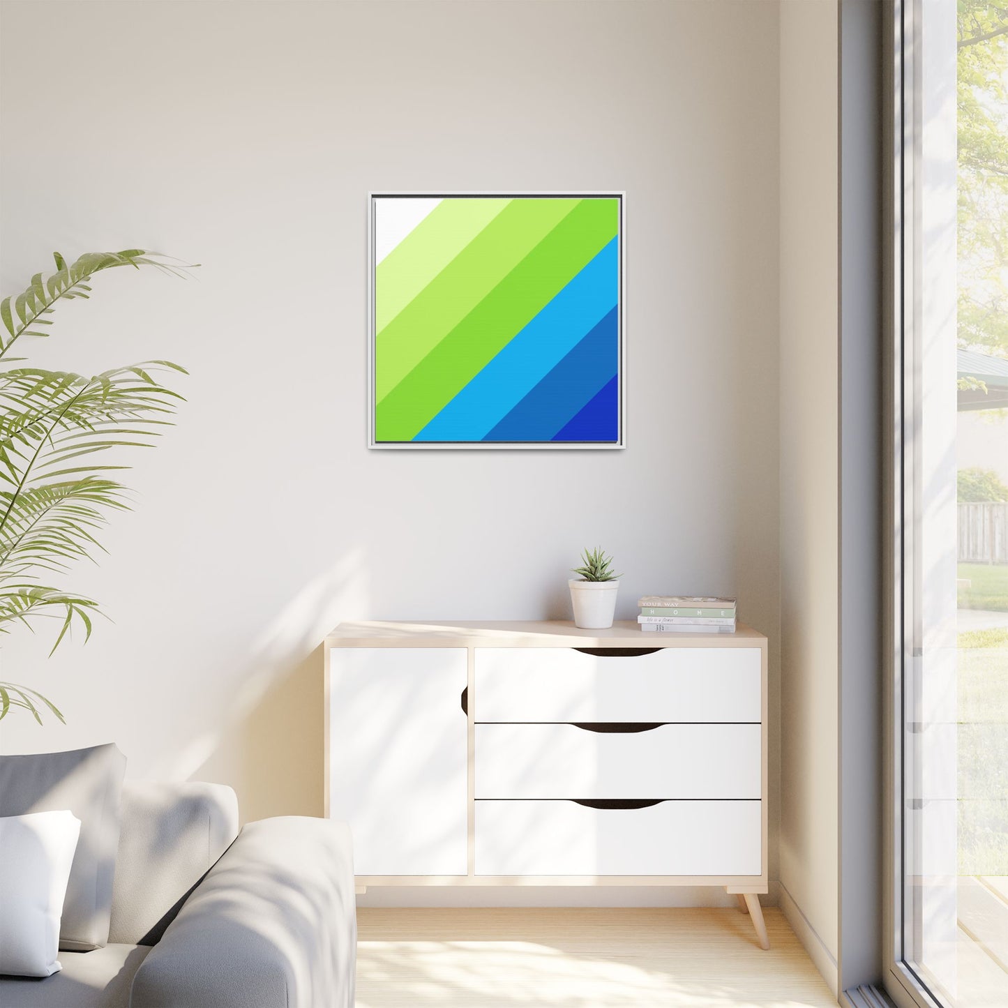 Modern Framed Geometric Canvas Art | Bold Color Meets Clean Framing