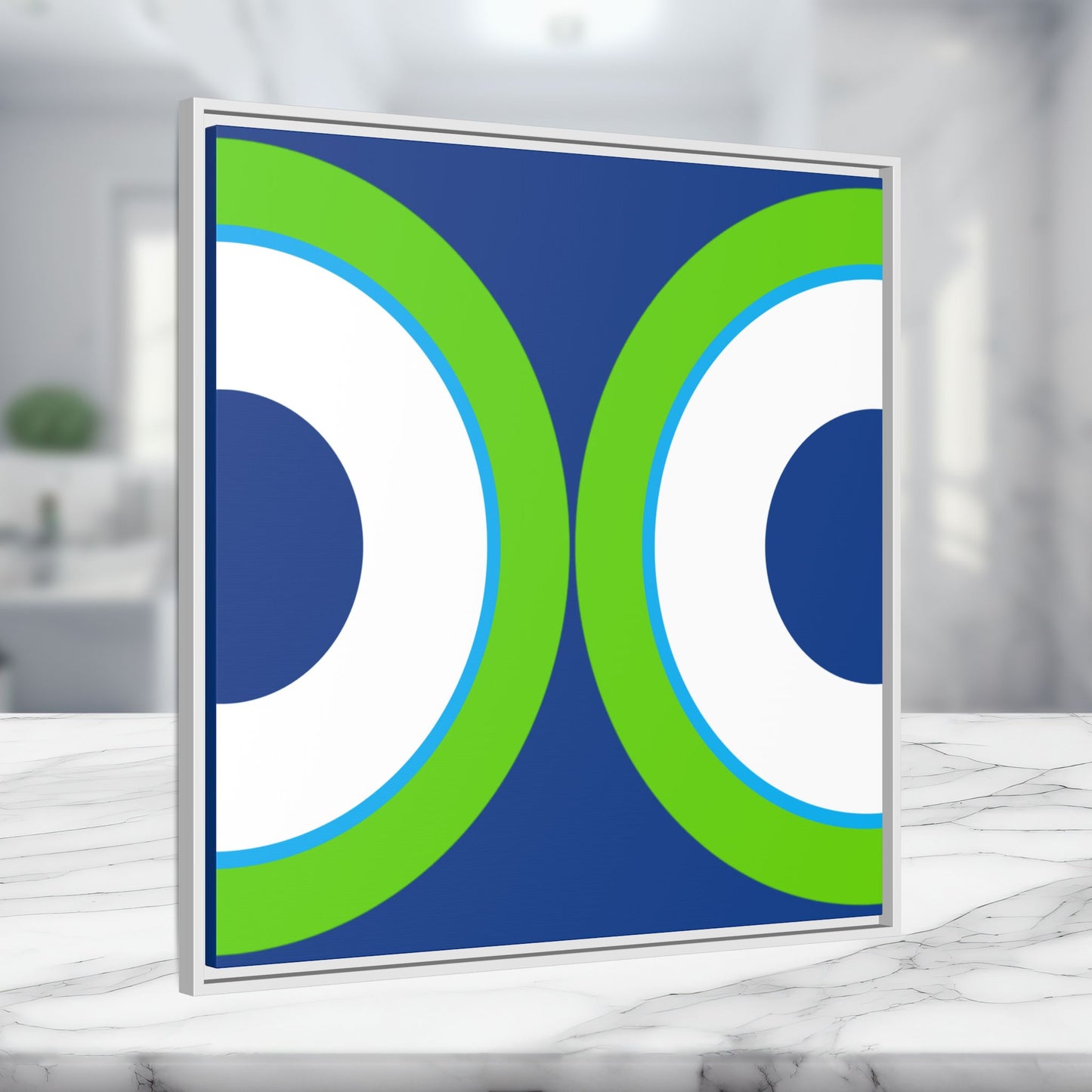 Modern Framed Geometric Canvas Art | Bold Color Meets Clean Framing