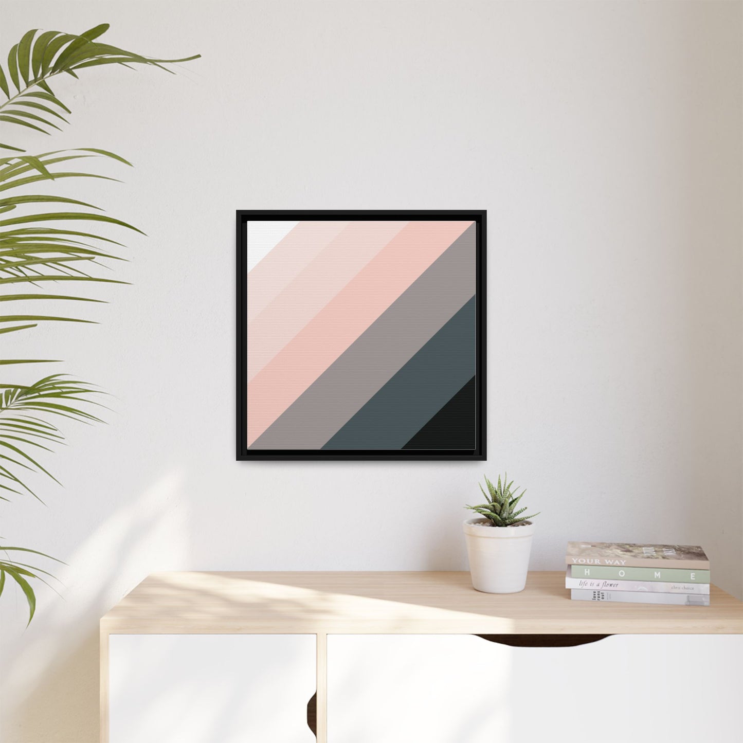 Modern Framed Geometric Canvas Art | Bold Color Meets Clean Framing