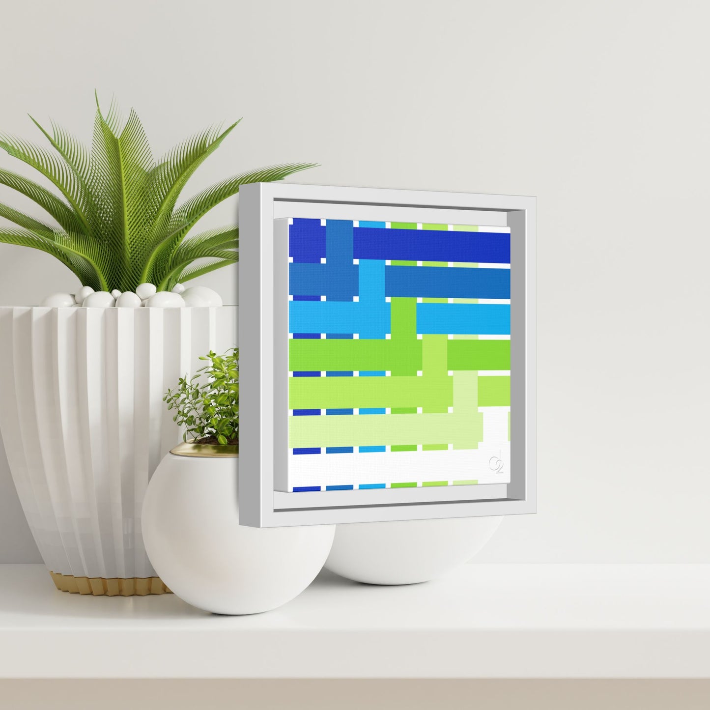 Modern Framed Geometric Canvas Art | Bold Color Meets Clean Framing