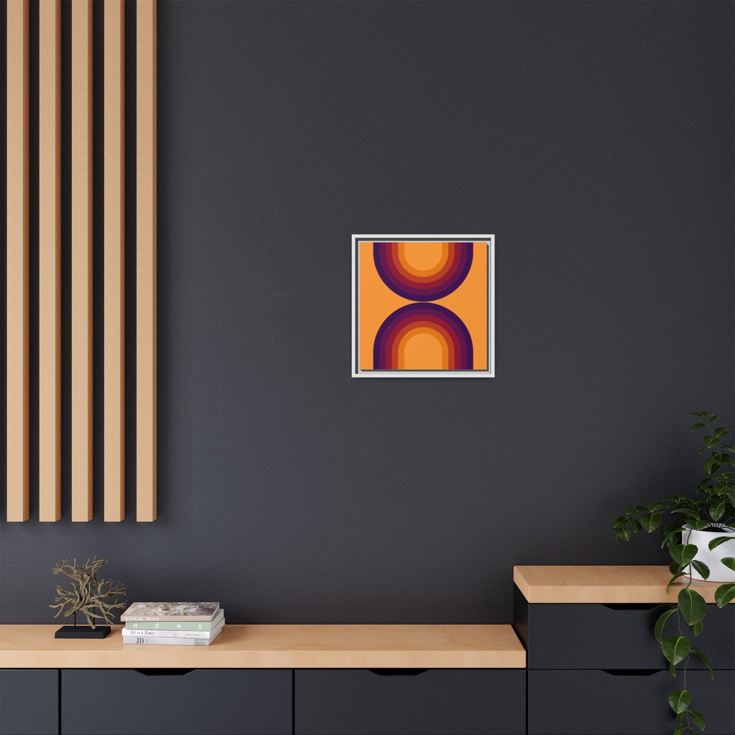 Modern Framed Geometric Canvas Art | Bold Color Meets Clean Framing
