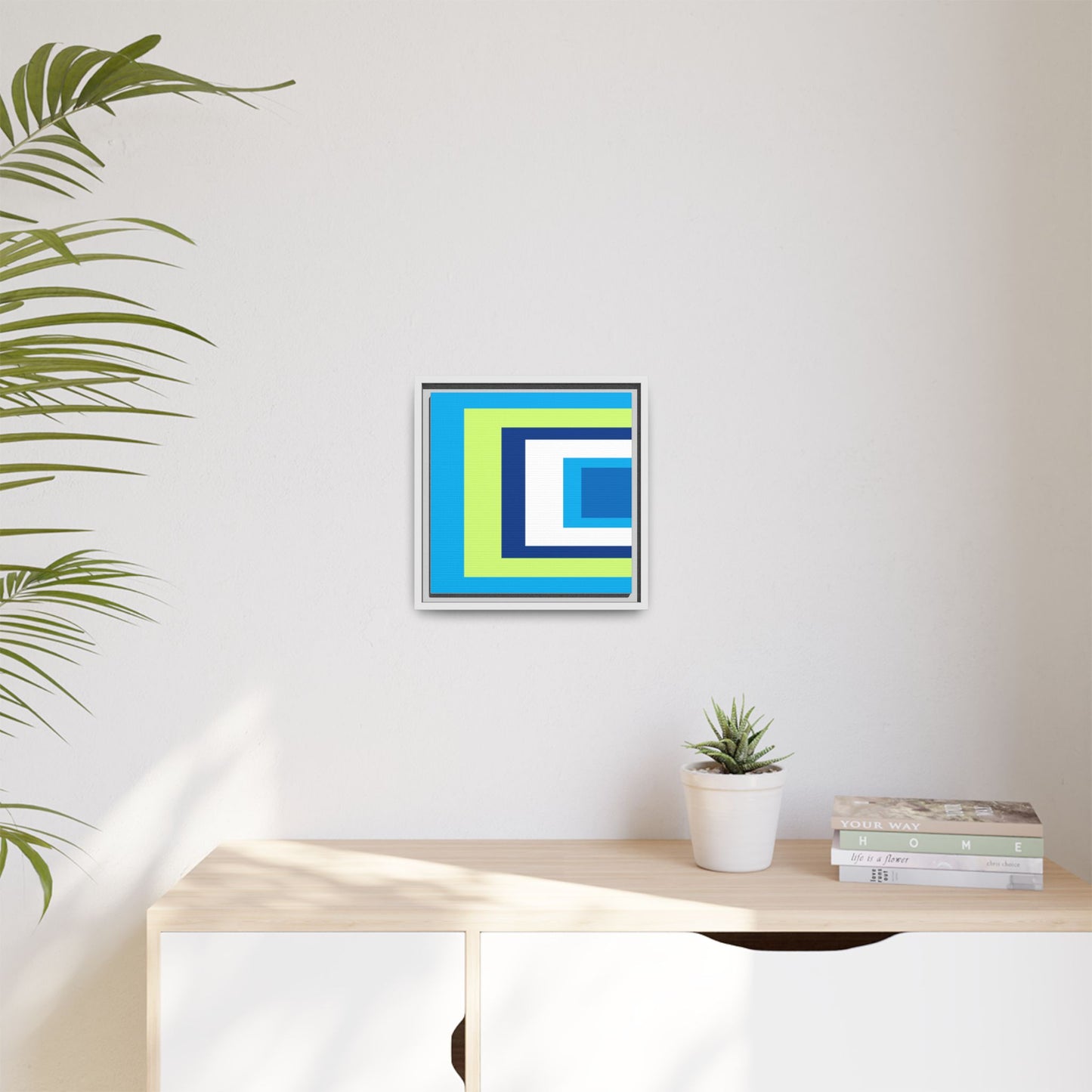 Modern Framed Geometric Canvas Art | Bold Color Meets Clean Framing