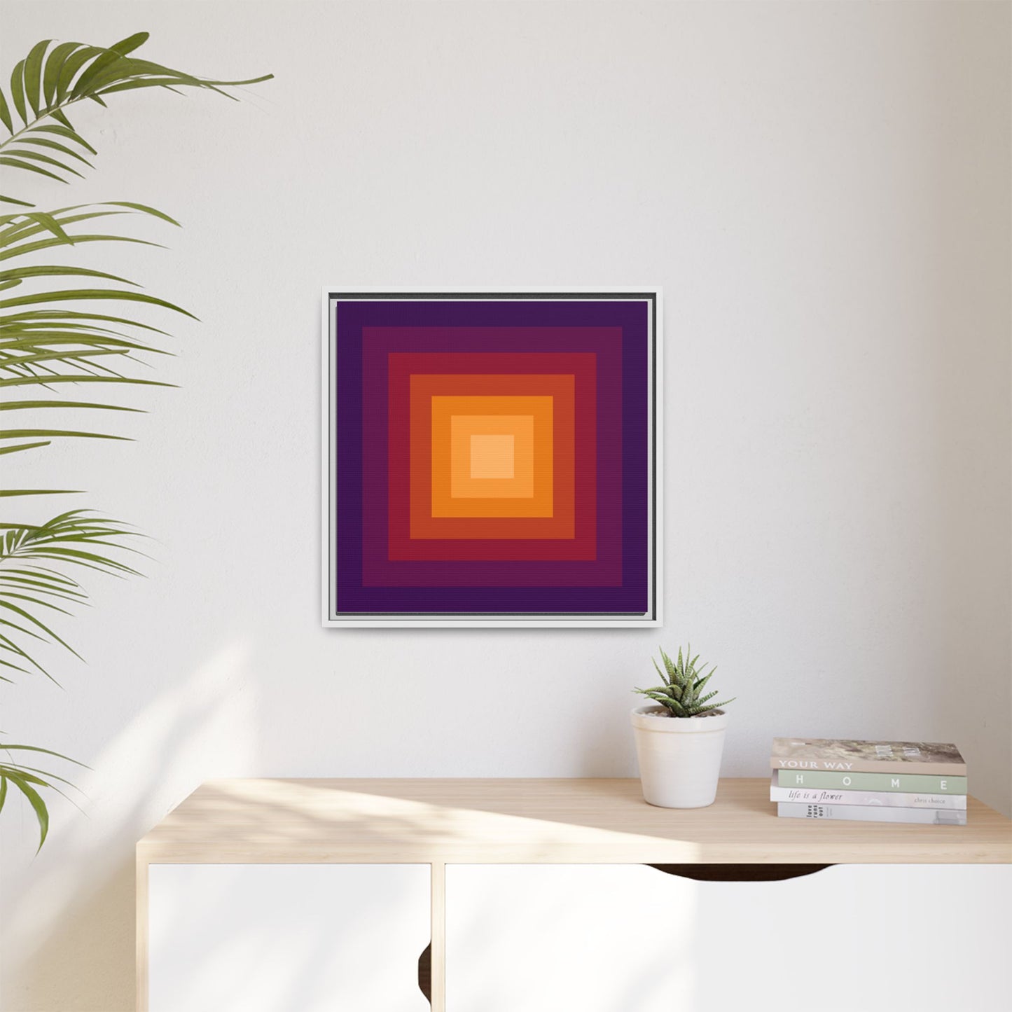 Modern Framed Geometric Canvas Art | Bold Color Meets Clean Framing