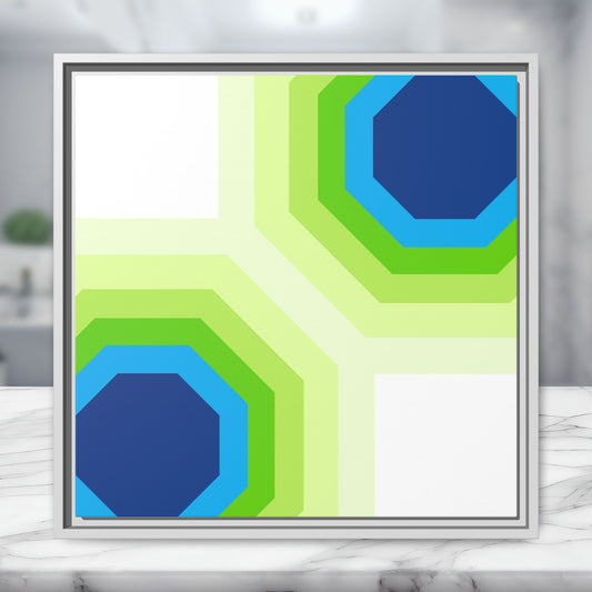 Modern Framed Geometric Canvas Art | Bold Color Meets Clean Framing