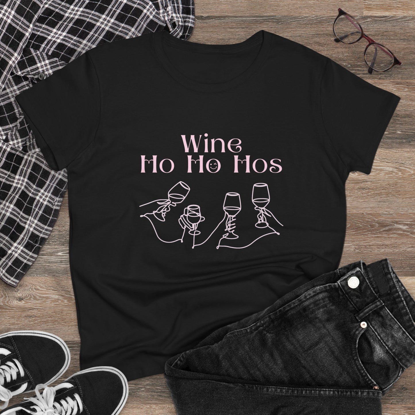 Funny Wine T-Shirt for Women | Wine Ho Ho Hos Tee