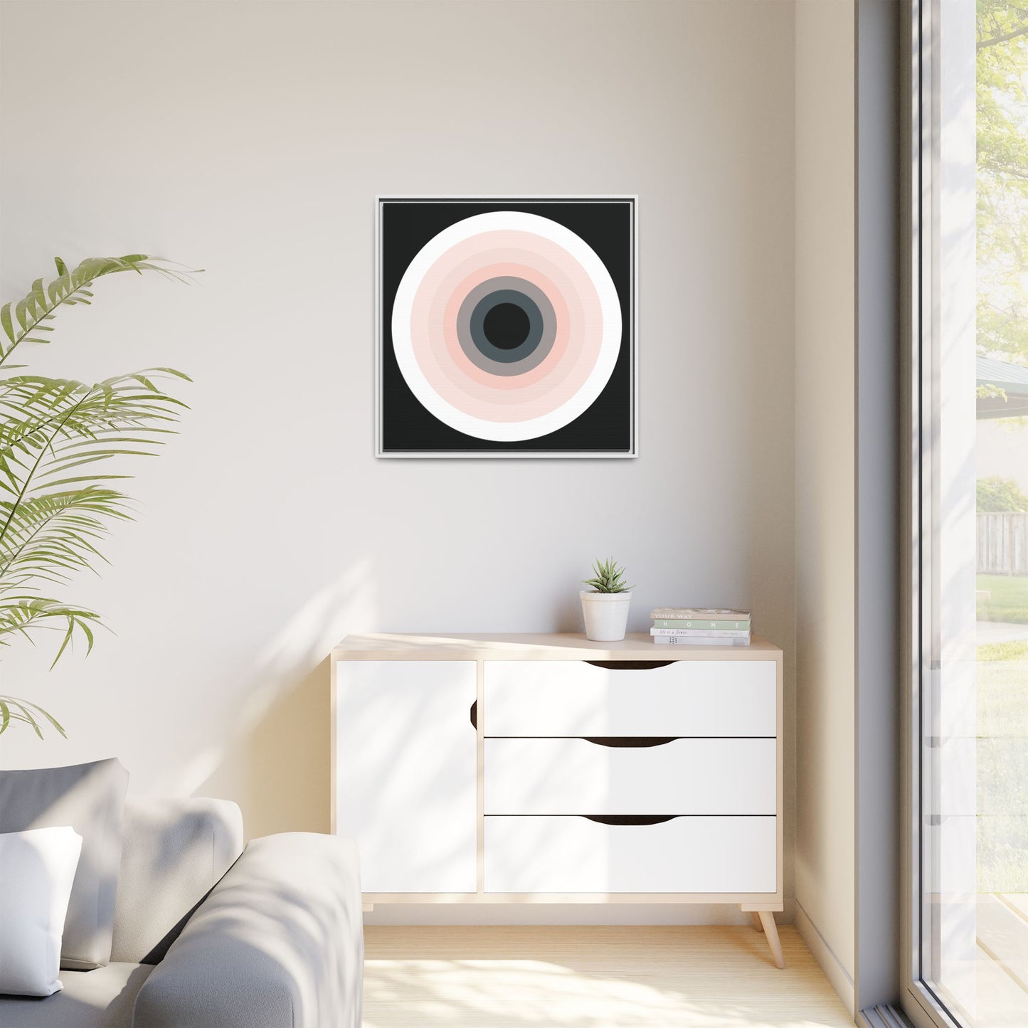 Modern Framed Geometric Canvas Art | Bold Color Meets Clean Framing