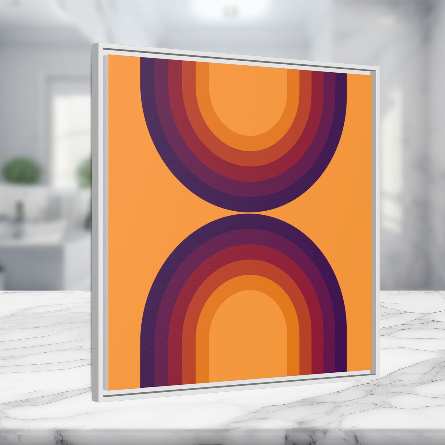 Modern Framed Geometric Canvas Art | Bold Color Meets Clean Framing