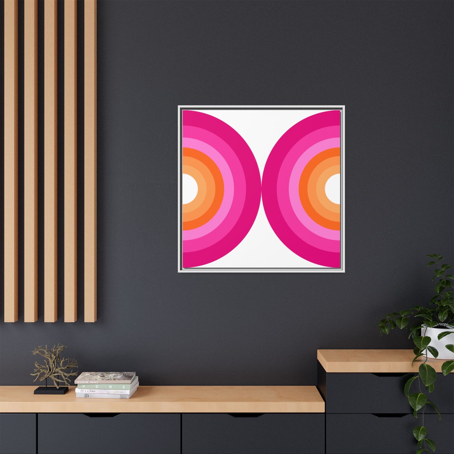 Modern Framed Geometric Canvas Art | Bold Color Meets Clean Framing