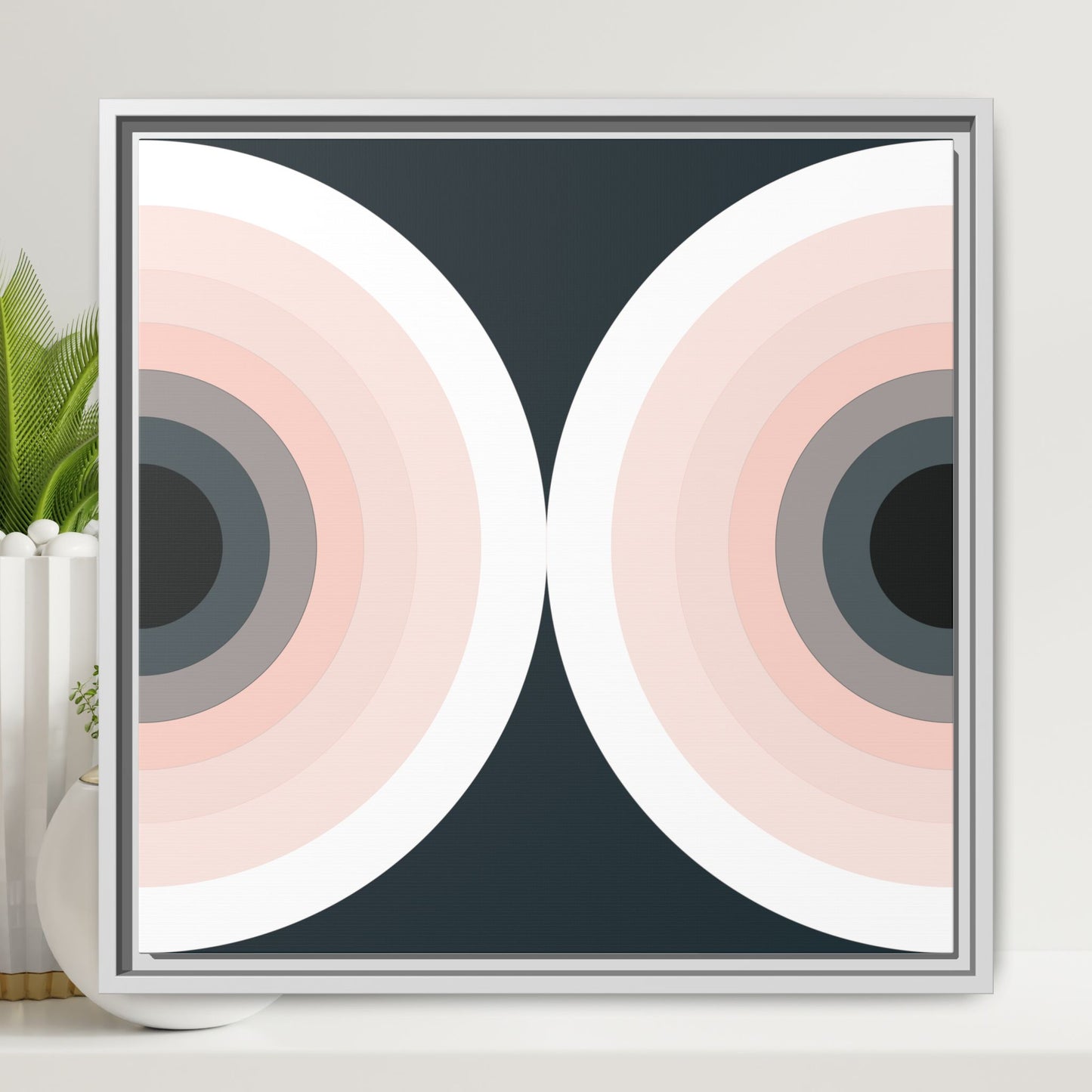 Modern Framed Geometric Canvas Art | Bold Color Meets Clean Framing