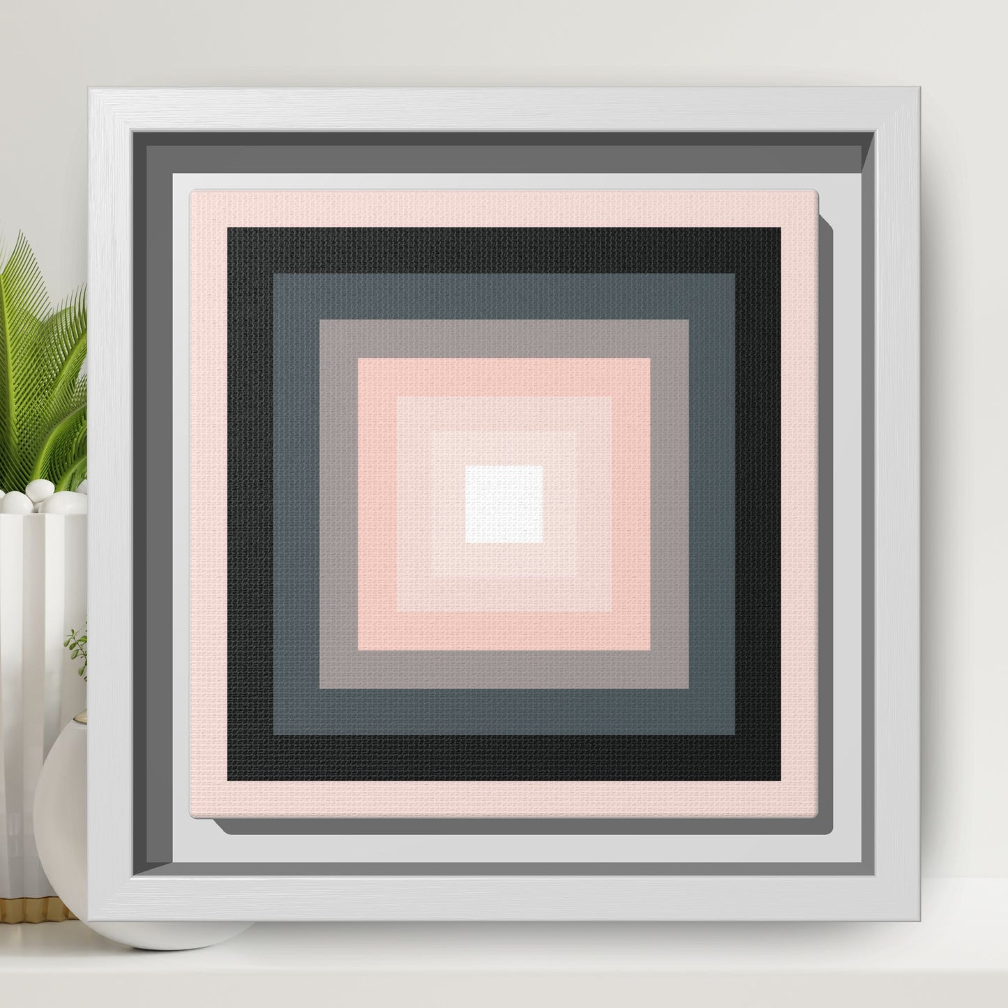 Modern Framed Geometric Canvas Art | Bold Color Meets Clean Framing