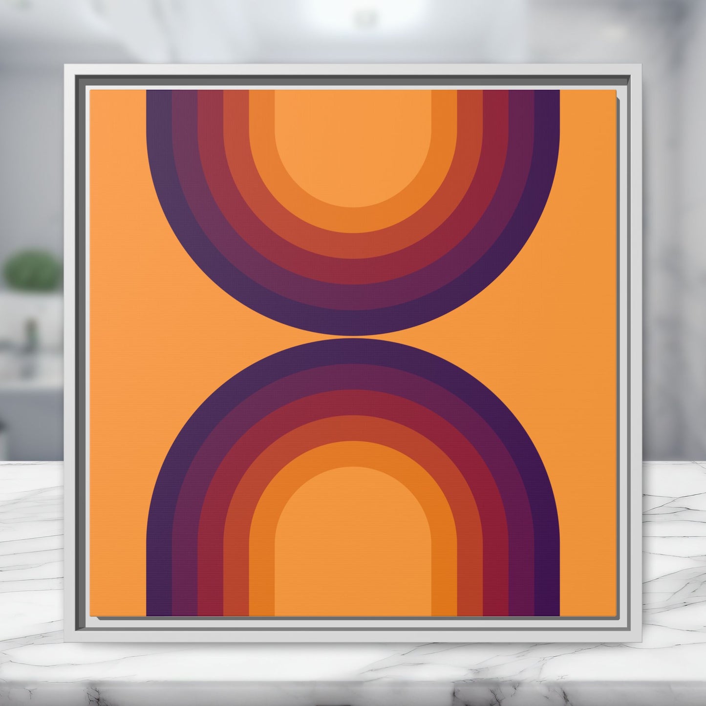 Modern Framed Geometric Canvas Art | Bold Color Meets Clean Framing