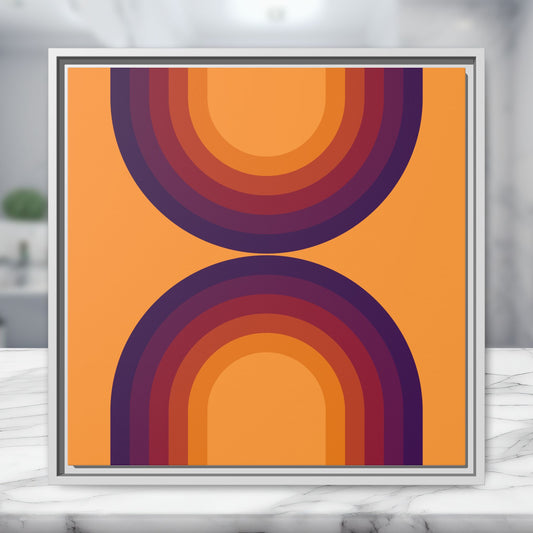 Modern Framed Geometric Canvas Art | Bold Color Meets Clean Framing