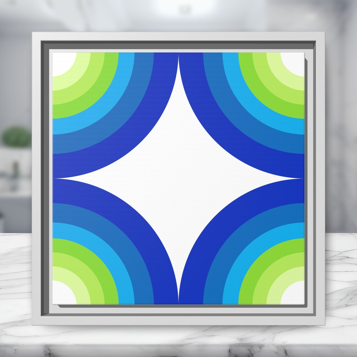 Modern Framed Geometric Canvas Art | Bold Color Meets Clean Framing