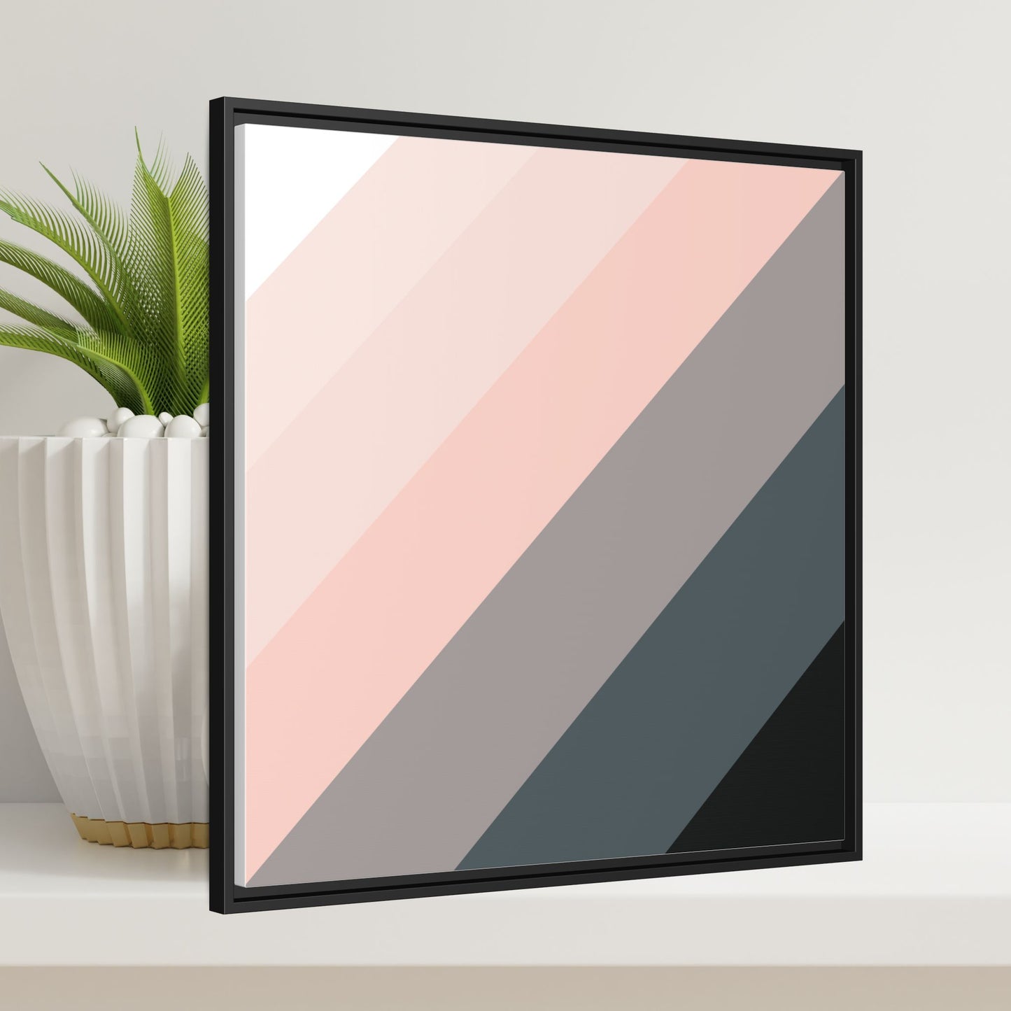Modern Framed Geometric Canvas Art | Bold Color Meets Clean Framing