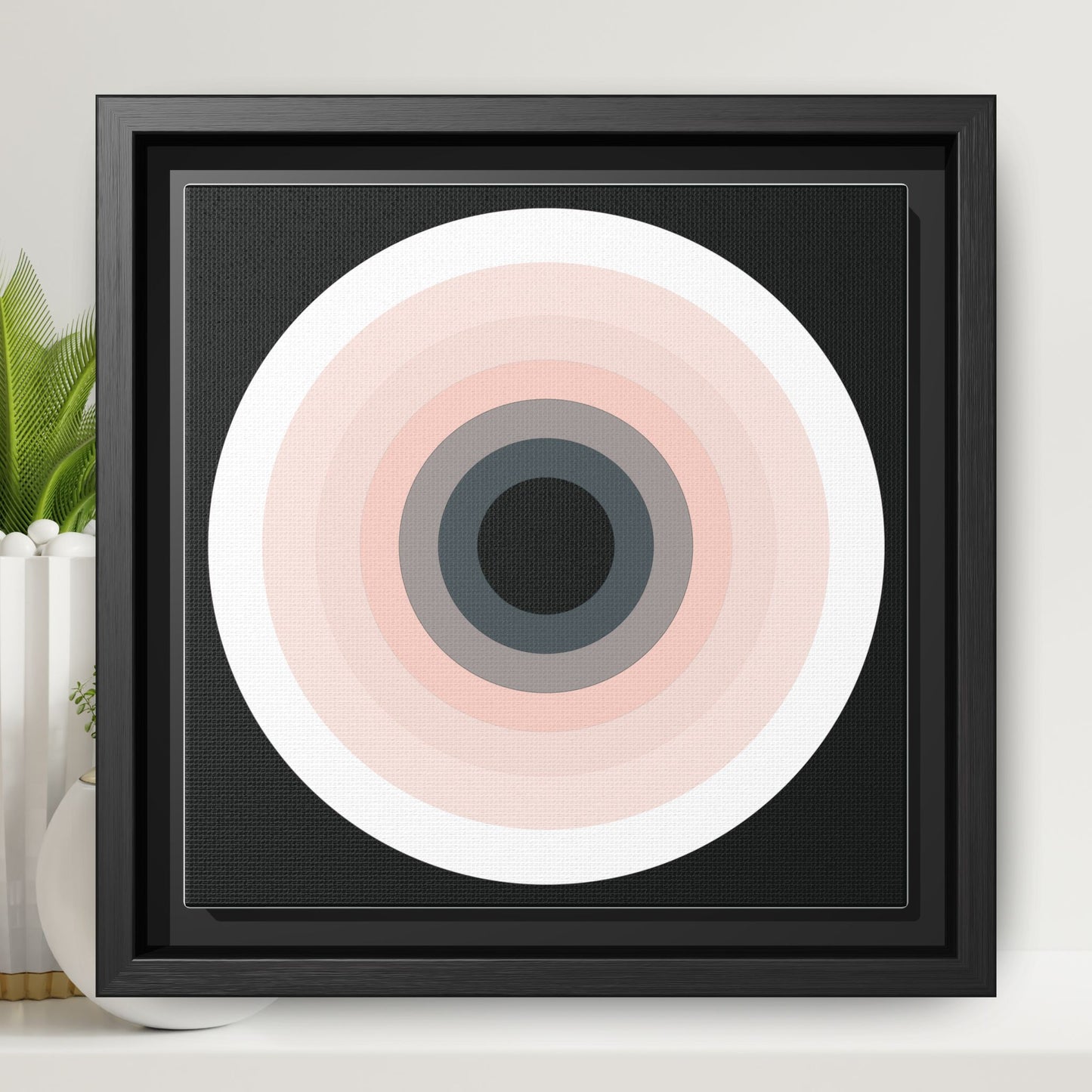 Modern Framed Geometric Canvas Art | Bold Color Meets Clean Framing