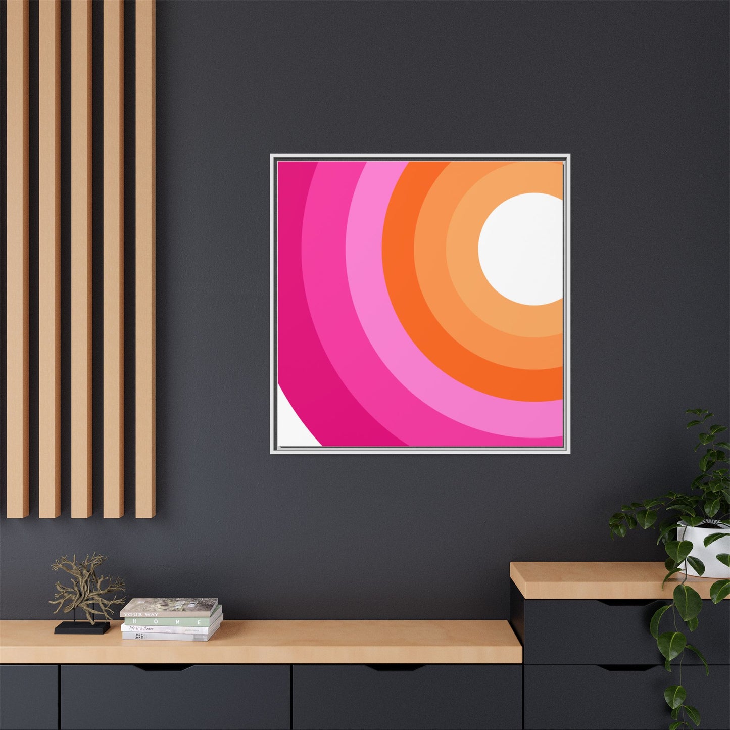 Modern Framed Geometric Canvas Art | Bold Color Meets Clean Framing