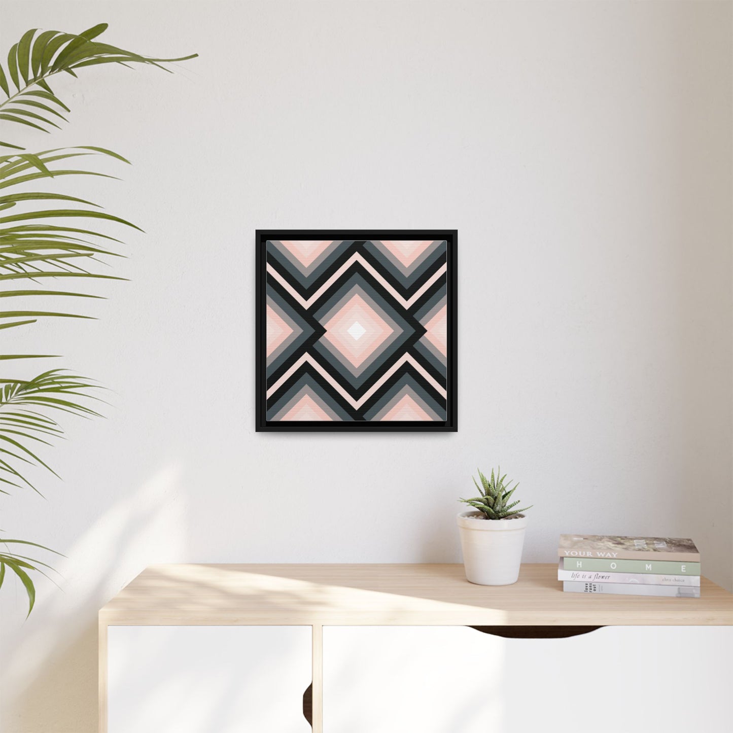 Modern Framed Geometric Canvas Art | Bold Color Meets Clean Framing