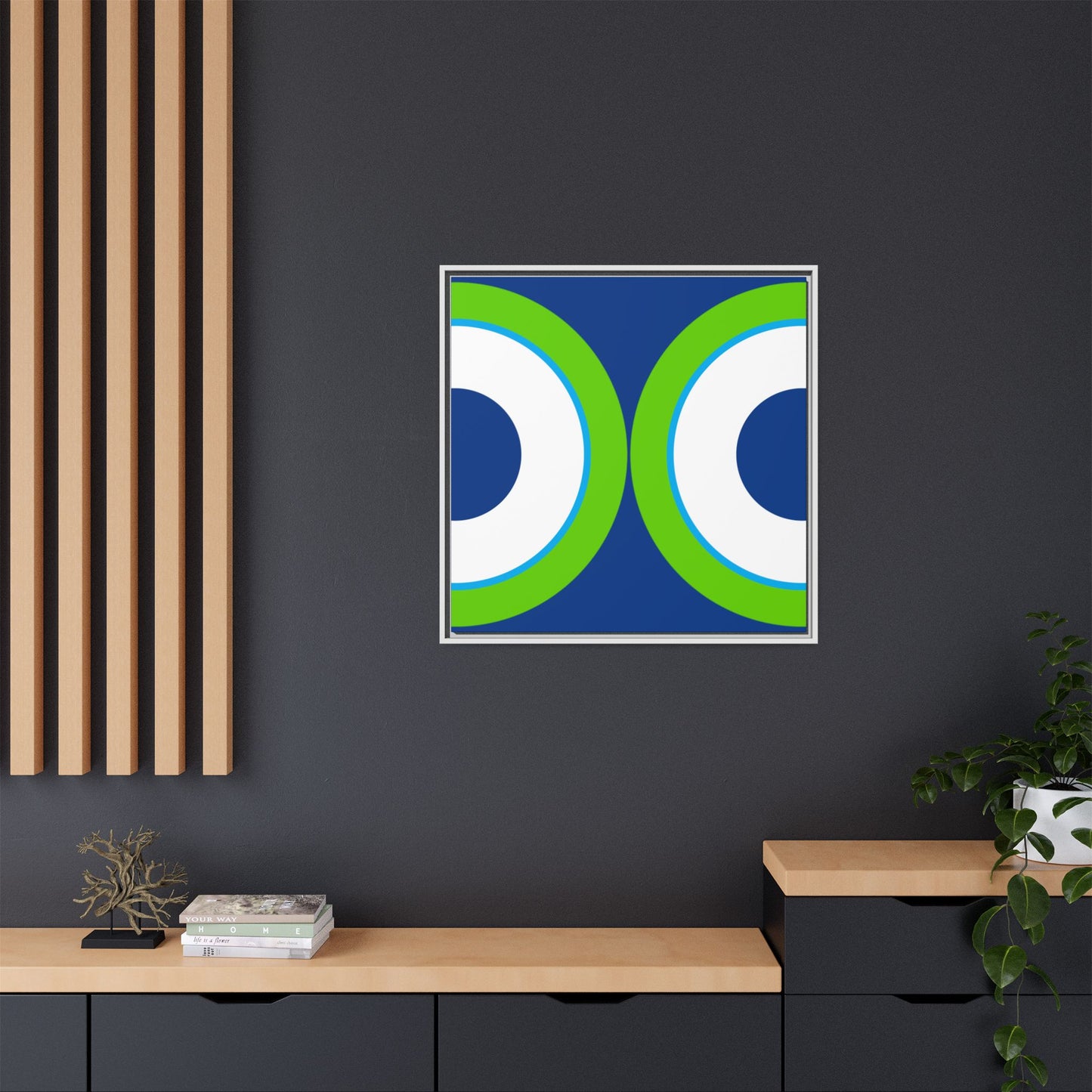 Modern Framed Geometric Canvas Art | Bold Color Meets Clean Framing