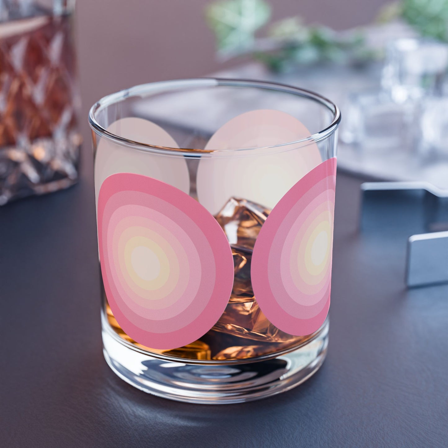 Vibrant Modern Retro Rocks Glass – 10oz