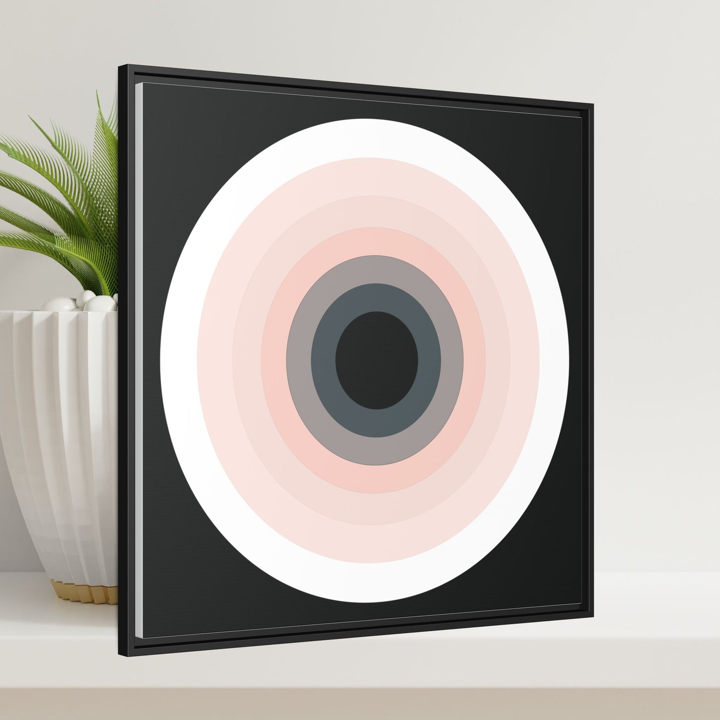 Modern Framed Geometric Canvas Art | Bold Color Meets Clean Framing