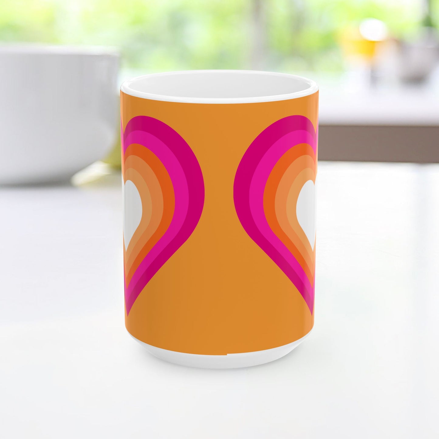 Geo Art Heart Mug – Bold Color, Daily Joy