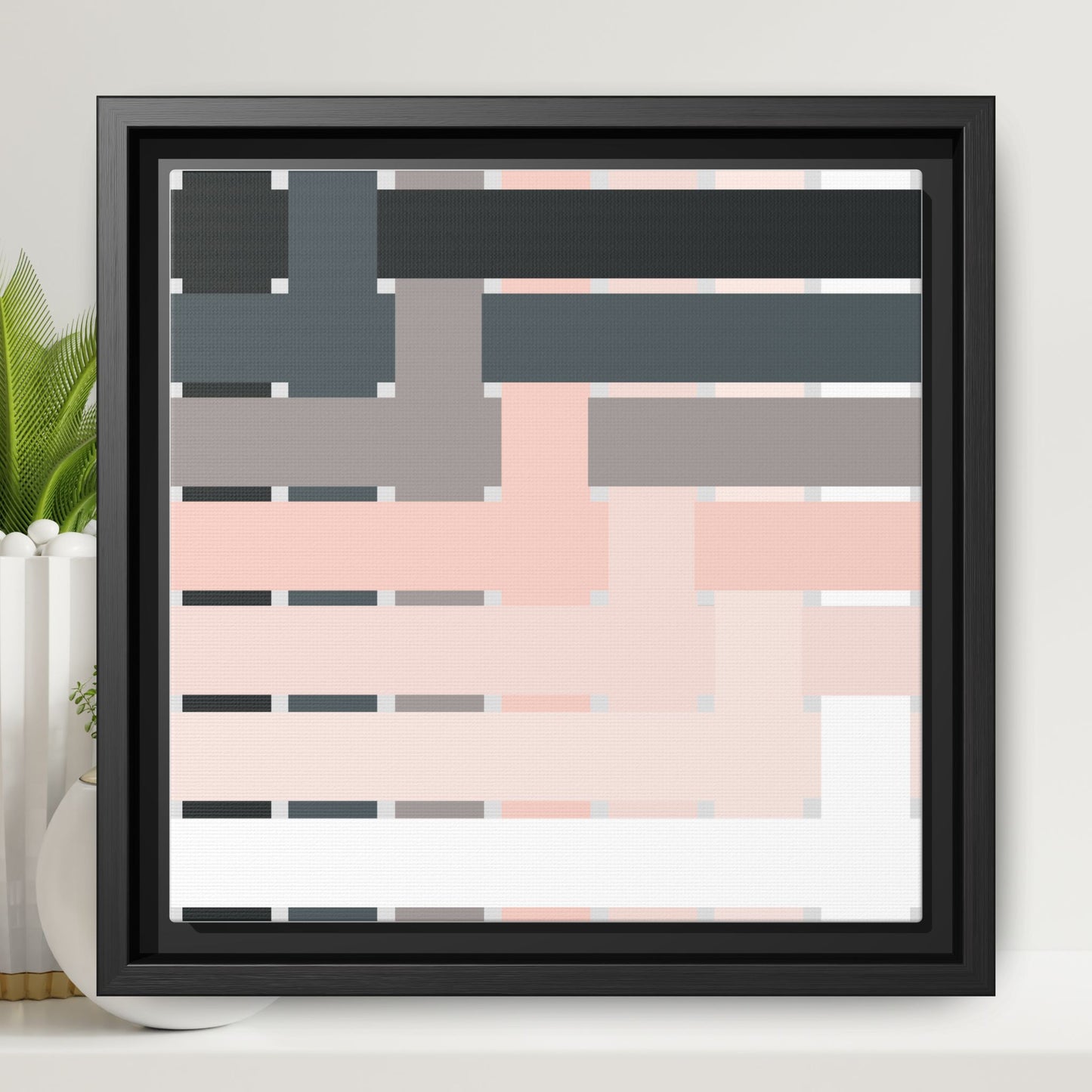 Modern Framed Geometric Canvas Art | Bold Color Meets Clean Framing