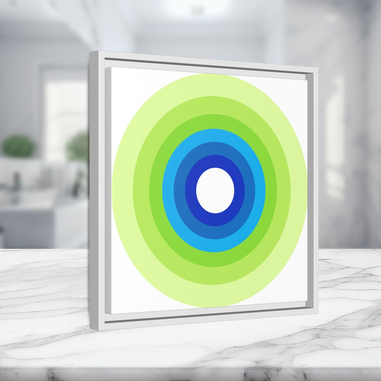 Modern Framed Geometric Canvas Art | Bold Color Meets Clean Framing