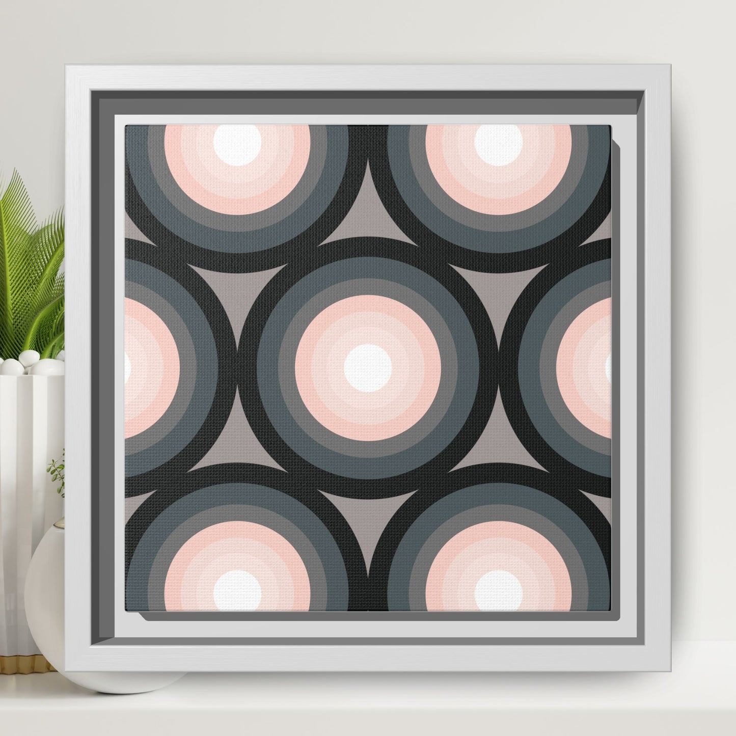 Modern Framed Geometric Canvas Art | Bold Color Meets Clean Framing