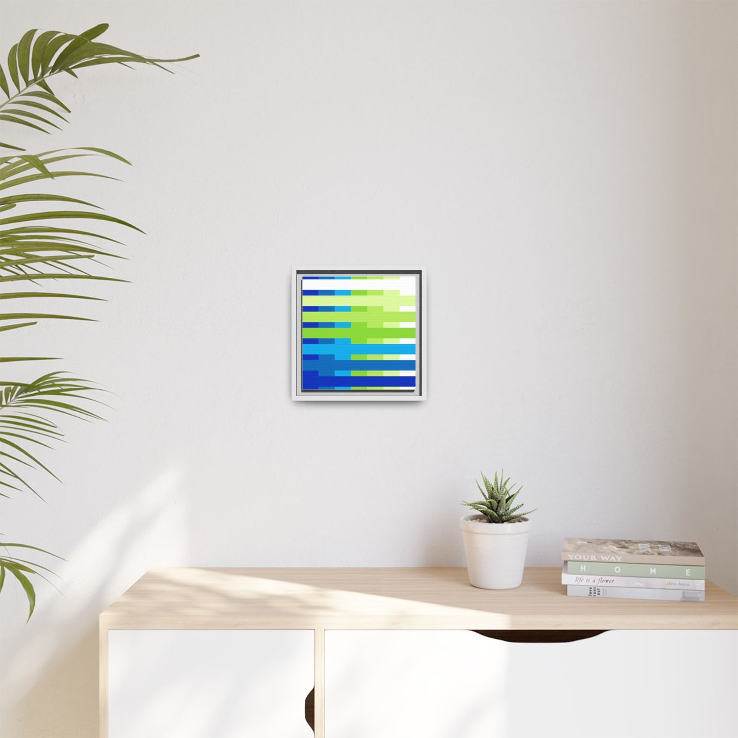 Modern Framed Geometric Canvas Art | Bold Color Meets Clean Framing