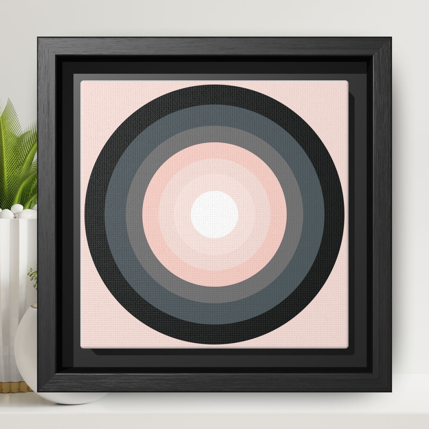 Modern Framed Geometric Canvas Art | Bold Color Meets Clean Framing