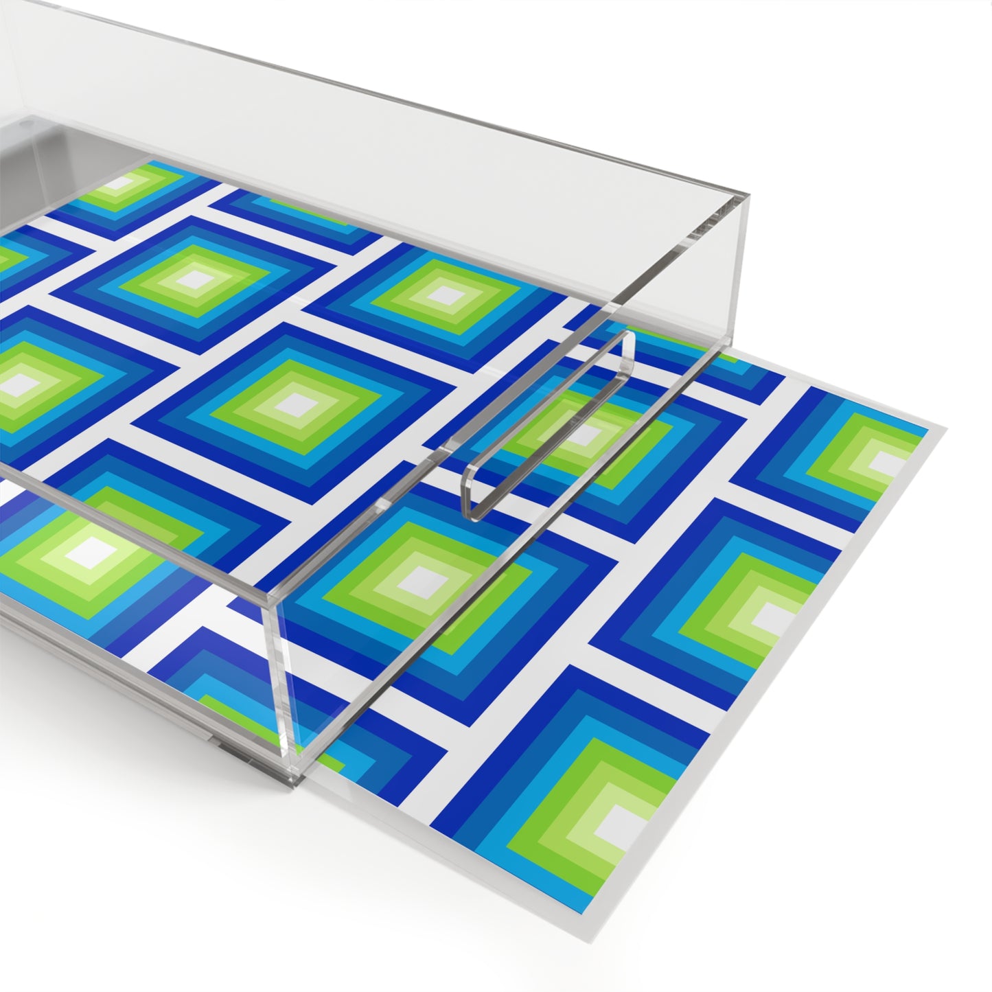 Modern Acrylic Tray with Bold Geometric Artwork