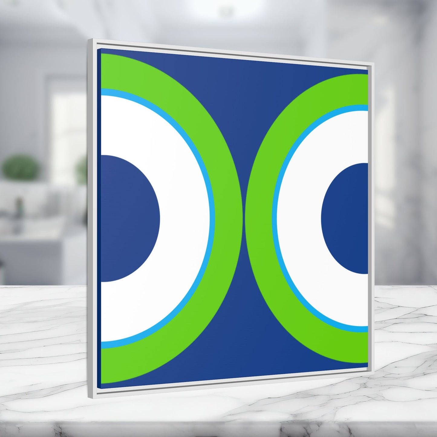 Modern Framed Geometric Canvas Art | Bold Color Meets Clean Framing