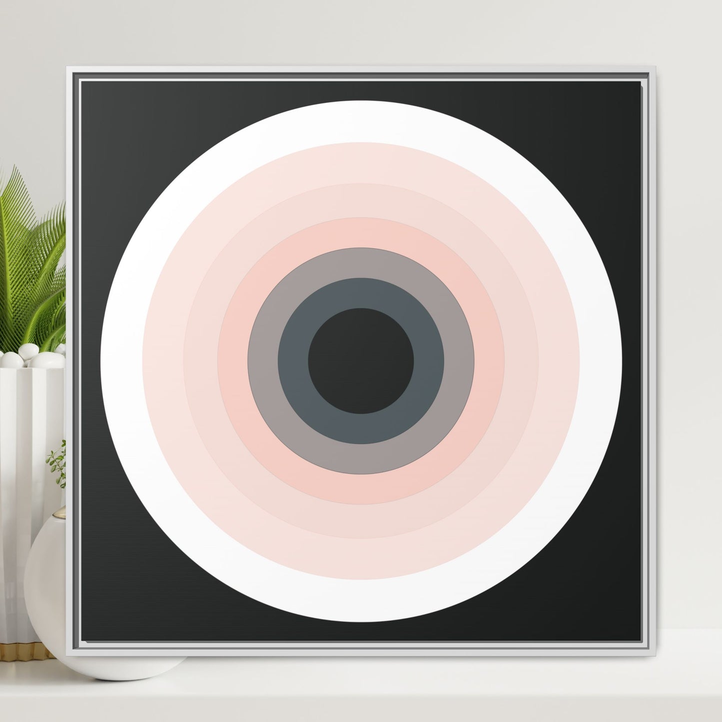 Modern Framed Geometric Canvas Art | Bold Color Meets Clean Framing
