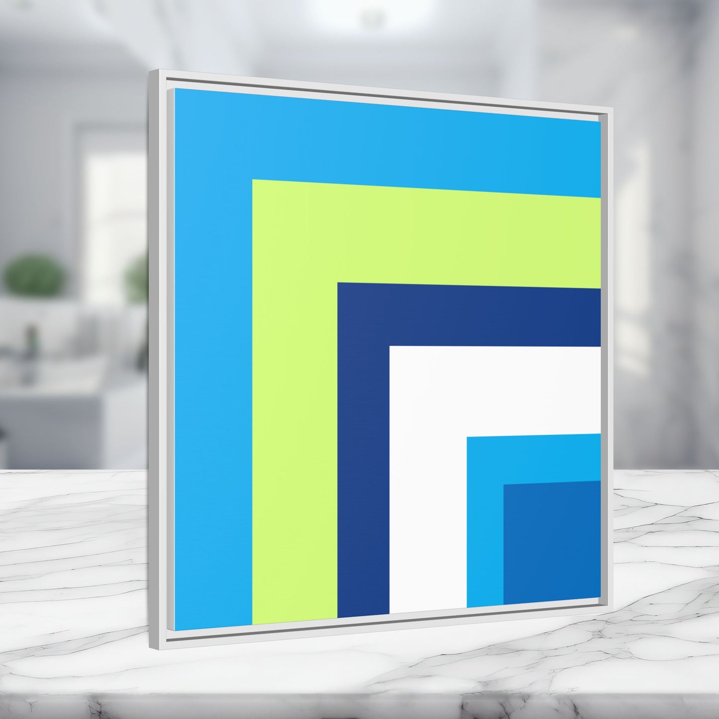 Modern Framed Geometric Canvas Art | Bold Color Meets Clean Framing