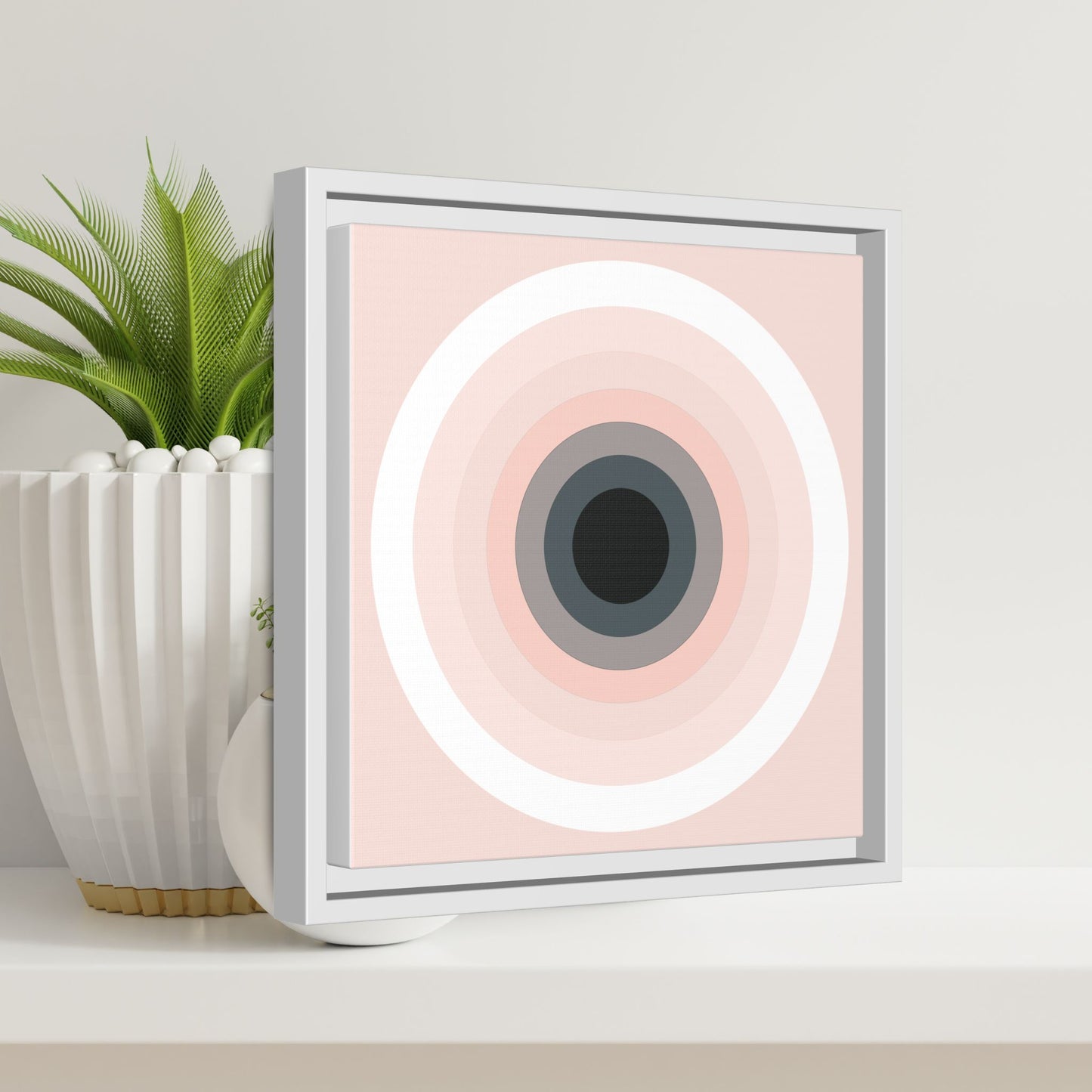 Modern Framed Geometric Canvas Art | Bold Color Meets Clean Framing