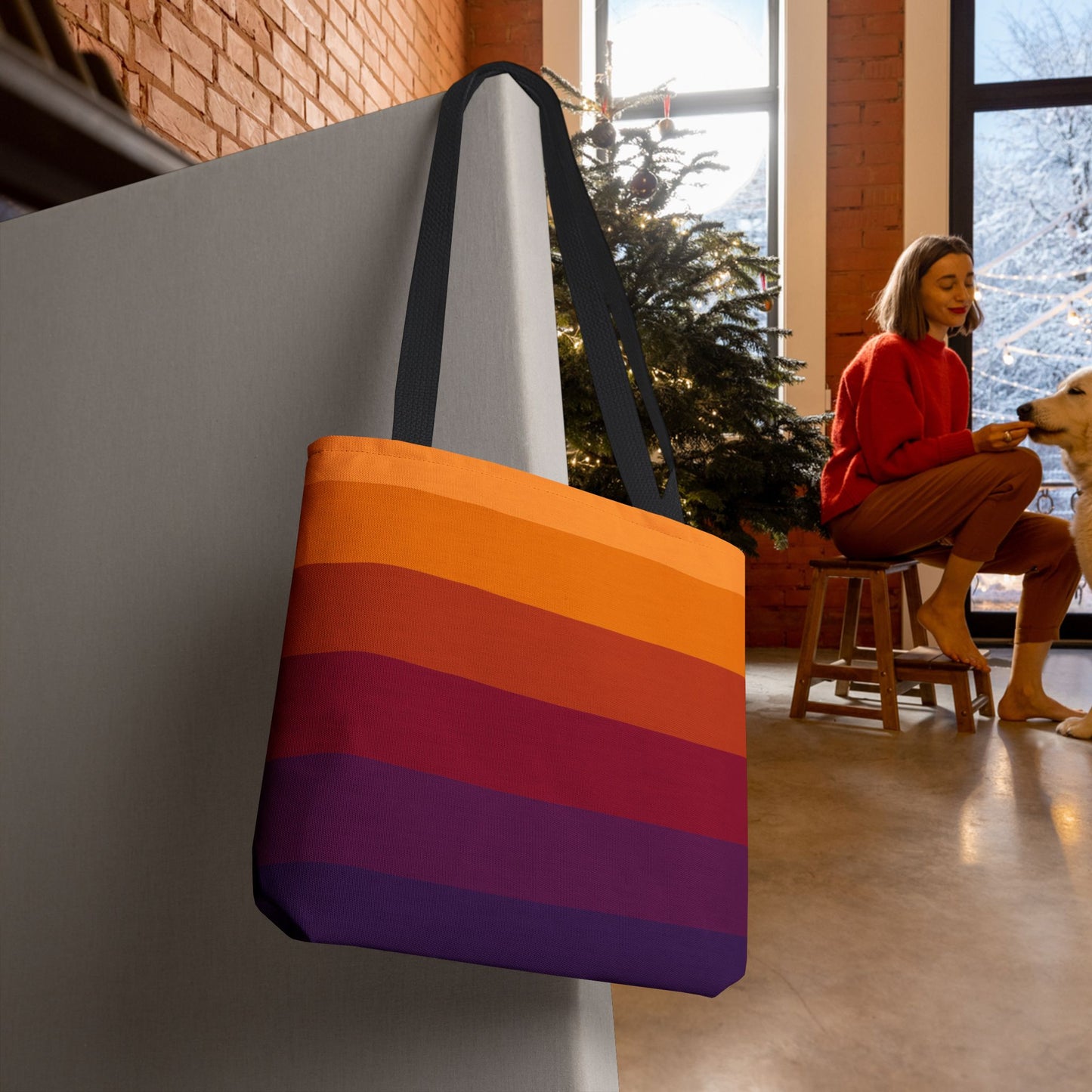Geometric Art Tote Bag – 3 sizes | Bold lines. Vivid color. Retro with a modern twist.